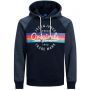 Jack and Jones JJ Bright Sweat Hood Navy 