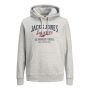 Jack & Jones JJelogo Sweat Hood 2 Col 22/23 Light Grey Melange