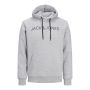 Jack & Jones JJhugo Flock Sweat Hood Light Grey Melange