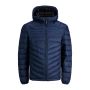 Jack & Jones JJehero Puffer Hood Navy Back Print