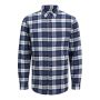 Jack & Jones JJplain Autumn Check Shirt LS White/Navy