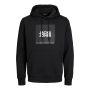 Jack & Jones JJlock Big Logo Sweat Hood Black