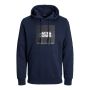 Jack & Jones JJlock Big Logo Sweat Hood Navy Blazer