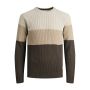 Jack & Jones JJpannel Knit Crew Neck Blocked Crockery