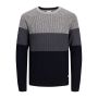Jack & Jones JJpannel Knit Crew Neck Blocked Navy Blazer