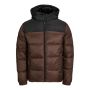 Jack & Jones Toby puffer hood heren seal brown