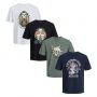 Jack & Jones Heavens regular fit Tee 4-pack heren combi deal
