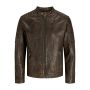 Jack & Jones Richard Leather Jacket Bruin