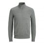 Jack & Jones Emil Knit Half Zip Light Grey Melange