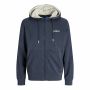 Jack & Jones Jor Tango zip sweat hood heren navy blazer