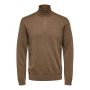 Selected Homme Berg half zip cardigan heren teak