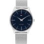Tommy Hilfiger Horloge Adrian Zilver/Blauw 40mm