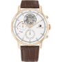 Tommy Hilfiger Horloge Stewart Rosegoud/Bruin 44mm