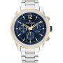 Tommy Hilfiger Horloge Lars Zilver/Blauw 46mm