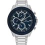 Tommy Hilfiger Horloge Clark Zilver/Blauw 46mm