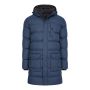Cappuccino Italia lange winterjas met capuchon heren navy blauw