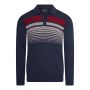 Cappuccino Italia lange mouw knit polo heren navy