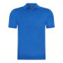 Cappuccino Italia plain Tricot polo heren royal blauw