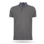 Pierre Cardin - Checked Collar Polo Antraciet