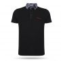 Pierre Cardin - Checked Collar Polo Zwart