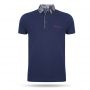 Pierre Cardin - Checked Collar Polo Navy