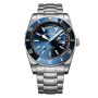 Jacob Zech Horloge Athena Zilver/Blauw 42mm