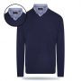 Pierre Cardin - Pullover met Overhemdkraag - Navy