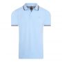 Mario Russo tipped polo Edward heren lichtblauw