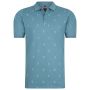 Mario Russo polo Palm Tree heren petrol blauw