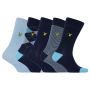 Lyle & Scott Harold 5-pack sokken heren ocean depth blauw