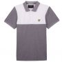 Lyle and Scott Yoke Stripe Polo White/Mid Grey Marl