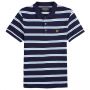 Lyle and Scott Wide Double Stripe Polo Navy