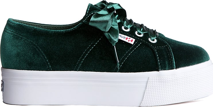 Superga Shinyvelvetw Green Dark superga kopen in de aanbieding